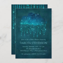 Convite Nuvens de Chuva Espumantes | Moody Teal Chá de fra