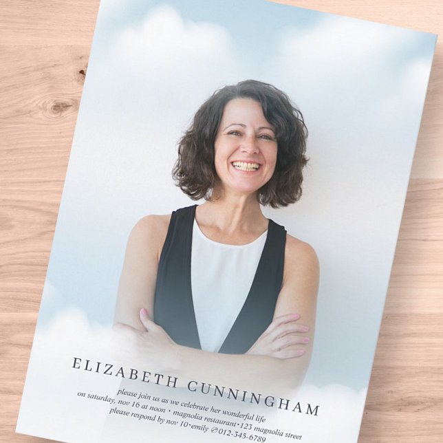 Convite Nuvens Funerais Memoriais no Céu Foto Moderna (Criador carregado)