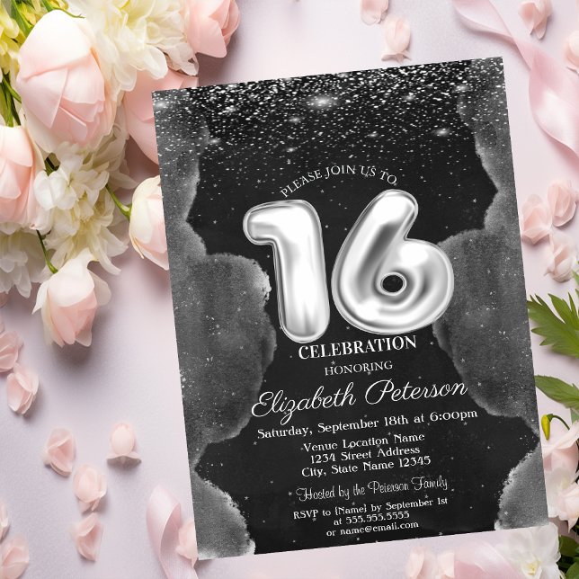 Convite Nuvens Místicas Estrelas Sweet 16 (Criador carregado)