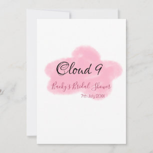 Convite Nuvens nove vermelho pastel chá de noiva data nome