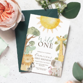 Convite Nyala Safari Animais Primeiro Aniversário