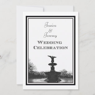 Convite NYC Central Park Bethesda Fonte Casamento DIY Grav