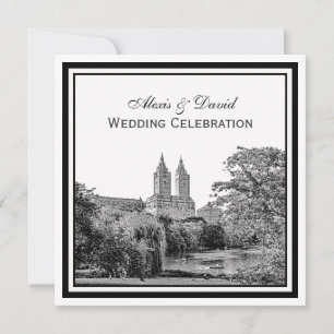 Convite NYC Centrl Pk Lake San Remo Gravado SQ Casamento