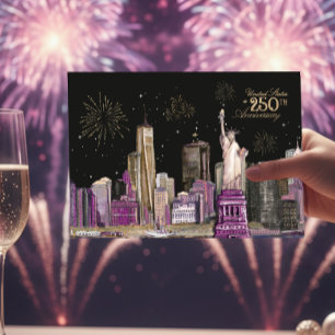 Convite NYC Rosa Semiquincentenária Rosa Vibrante dos EUA