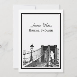 Convite NYC Skyline Brooklyn Bridge nº 2 Chá de panela