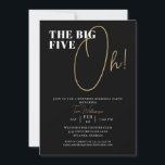 Convite O 50º aniversário surpresa dos cinco grandes<br><div class="desc">Black The Big Cinco Oh 50th Surprise Birthday Invitation Seus convidados saberão que esta será uma festa especial apenas olhando para este convite!</div>