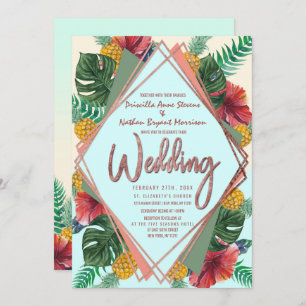 Convite O abacaxi tropical do verão sae do casamento