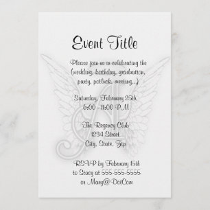 Convite O alfabeto do anjo um último inicial voa o halo