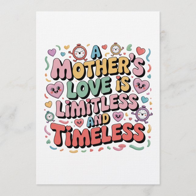 Convite O Amor De Uma Mãe É Ilimitado E Atemporal (Frente)