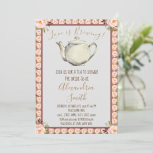 Convite O amor é a criação Frame Floral Chá de panel