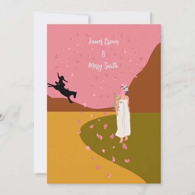 Convite O amor é a estrada selvagem para o casamento forev (Frente)