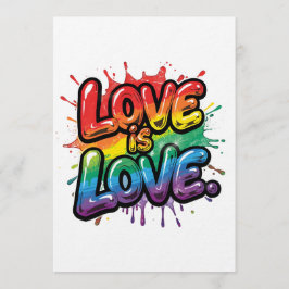 Convite O Amor é Amor - Arte de Citação do Arco-íris do Or