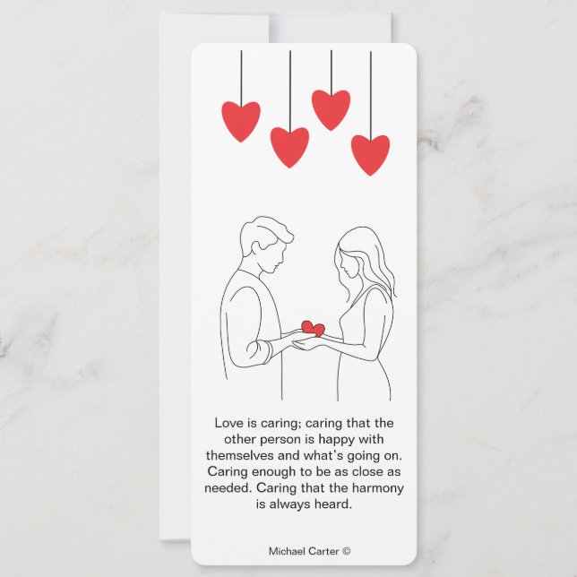 Convite O amor é carinho (Frente)