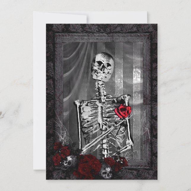 Convite O Amor É Casamento Gótico Eterno (Frente)