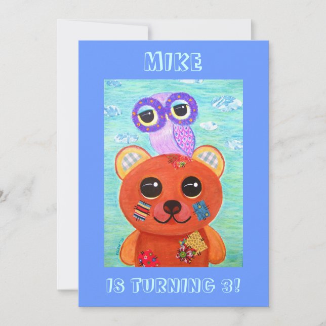 Convite O Amor É Como Uma Festa de aniversário De Urso De  (Frente)