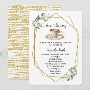 Convite O amor é criar café verde Chá de panela