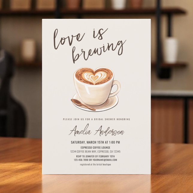 Convite O amor é criar Chá de panela de café (Criador carregado)
