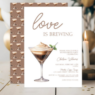 Convite O amor é criar espresso Martini Bachelorette
