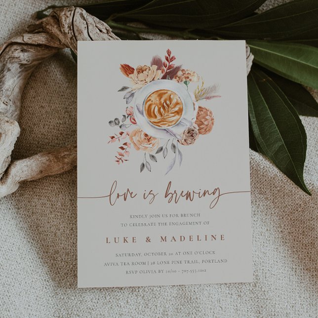 Convite O amor é criar Festa de noivado de café Brunch (Criador carregado)