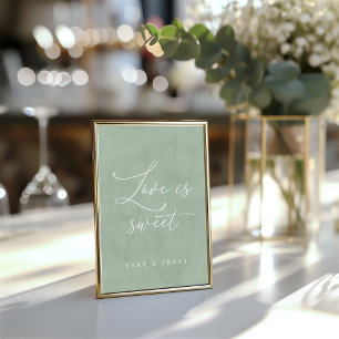 Convite O amor é doce - Sage & Eucalyptus Tabletop Sinal