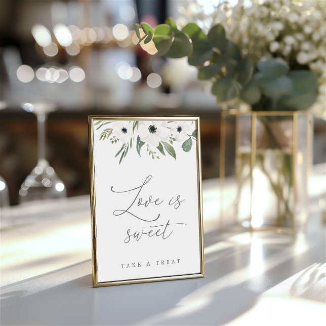 Convite O amor é doce - Sage & Eucalyptus Tabletop Sinal (Love is Sweet Sage & Eucalyptus Tabletop Sign)