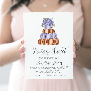 Convite O Amor é Doce (Torre de Macarons) Chá de Noiva