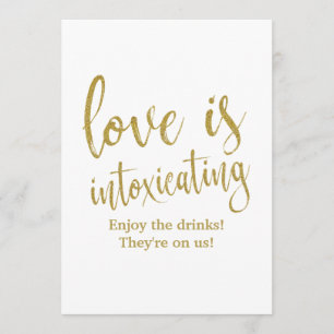 Convite O Amor é Embriagante Sinal de Casamento Acessível