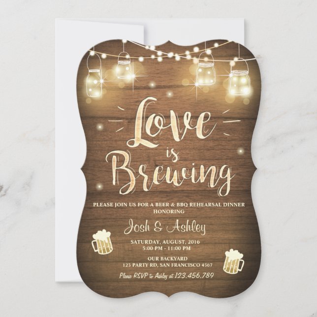 Convite O amor é fazer churrasco ensaiar chá de panela mad (Frente)