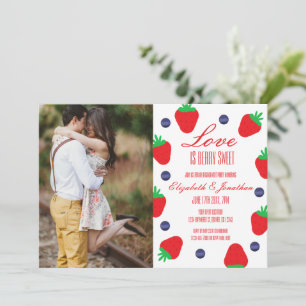 Convite O Amor É Fruta Doce Festa de Noivado