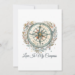 Convite O Amor é Meu Compasso – Design Orgulho de Acampame