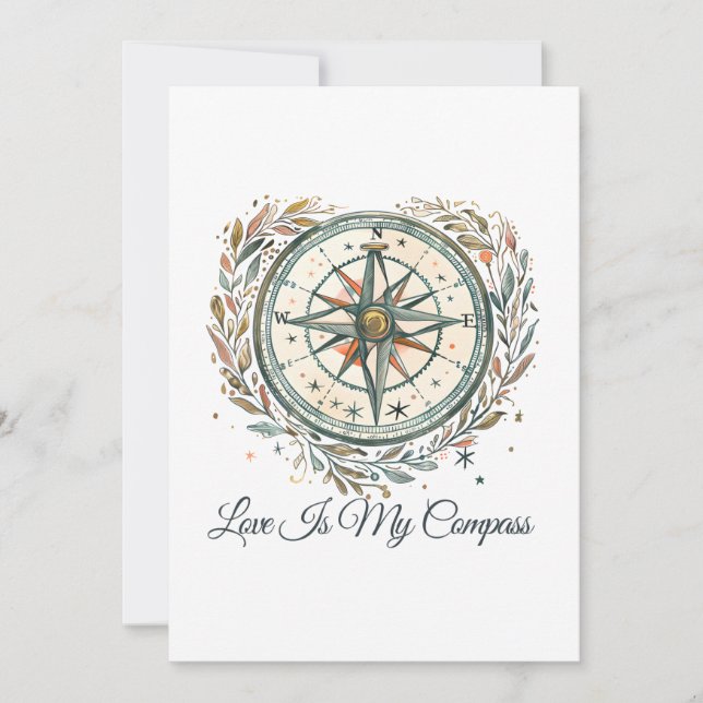 Convite O Amor é Meu Compasso – Design Orgulho de Acampame (Frente)