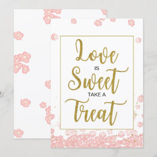Convite O amor é o doce sinal de Chá de panela  Rosa e D