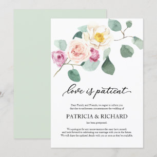 Convite O Amor é Paciente Atraso de Casamento Eucalipto