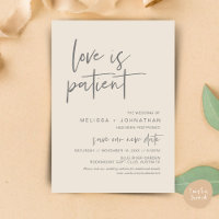 O amor é paciente, Mude nossa data de casamento