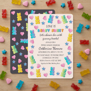 Convite O Amor É um Candyland de Doce Casamento