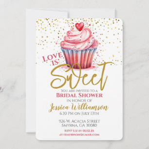 Convite O amor é um Cupcake Noivado doce