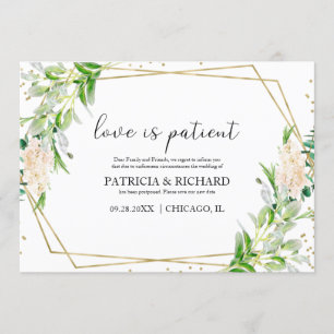 Convite O Amor é Verde Paciente Casamento Nova Data