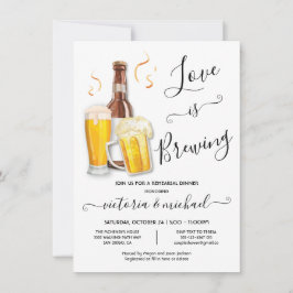 Convite O amor está a criar cerveja Janta de ensaio