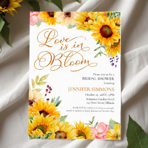 Convite O Amor Está Em Bloom Chá de panela Floral de Gir