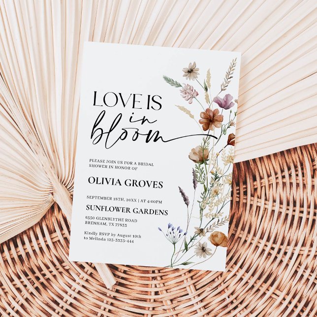 Convite O amor está em Bloom Chá de panela Rustic (Criador carregado)