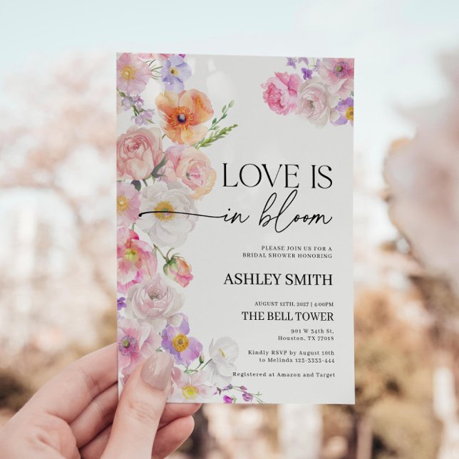 Convite O Amor Está em Bloom | Floral Fiesta (love is in bloom bridal shower invitation)