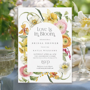 Convite O Amor Está em Festa Floral Chá de Noiva