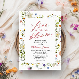 Convite O Amor Está em Flor - Chá de Noiva com Flores Silv