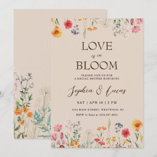 Convite O Amor Está em Flor Chuva de Flores para Noiva
