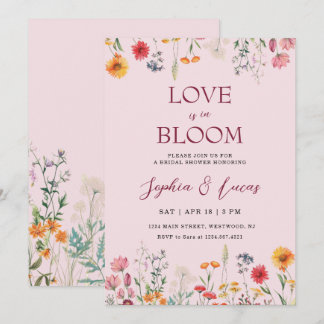 Convite O Amor Está em Flor Chuva de Flores para Noiva