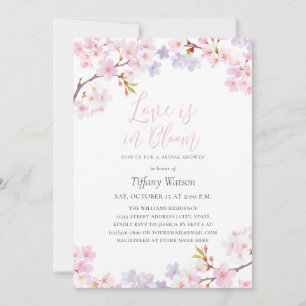 Convite O amor está em flor Chuva de Sakura no Chá de Bebê