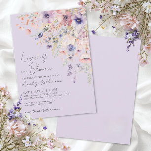 Convite O Amor Está em Flor Chuveiro de Noiva com Flor Sil