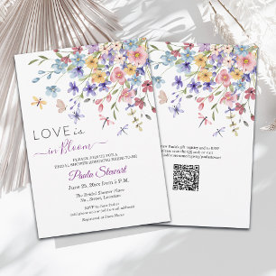 Convite O amor está em flor Código QR Chá de Noiva Libélul