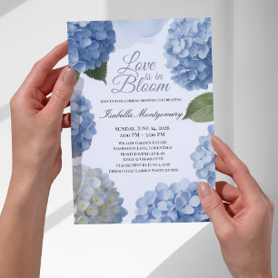 Convite O Amor Está em Flor Hortênsia Azul Feminina