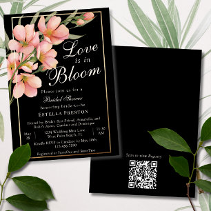 Convite O Amor Está em Flor Rosa de Cerejeira Chá de Noiva